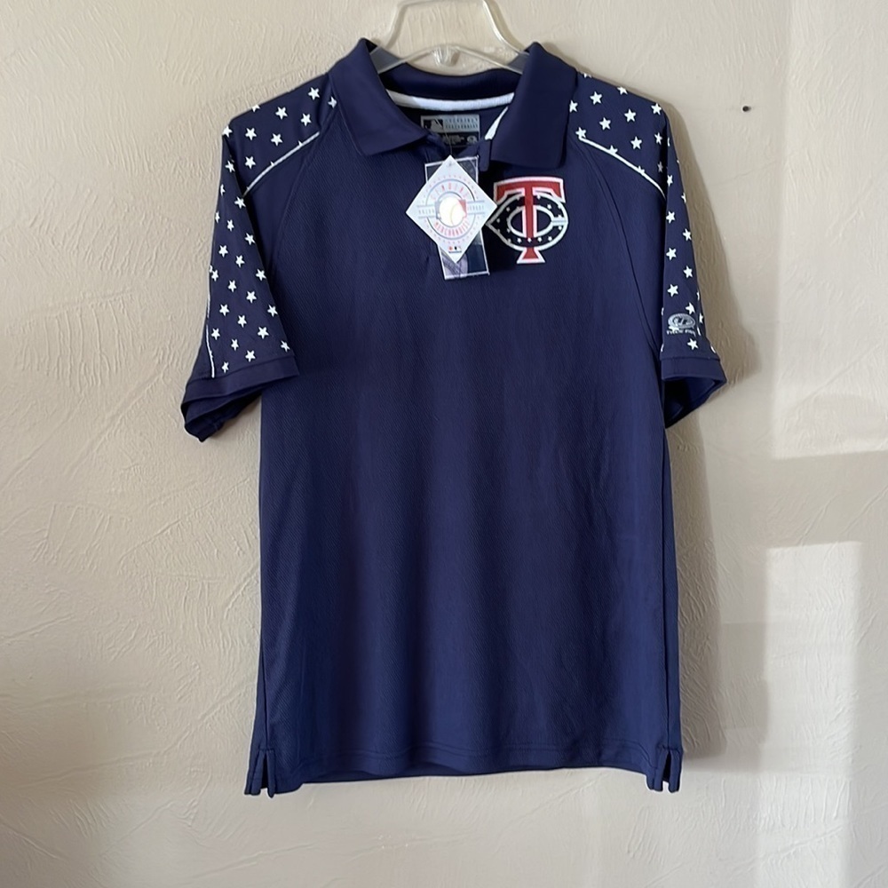 NWT General Merchandise Minnesota Twins Jersey Short Sleeve Collar Blue size M - Picture 2 of 11
